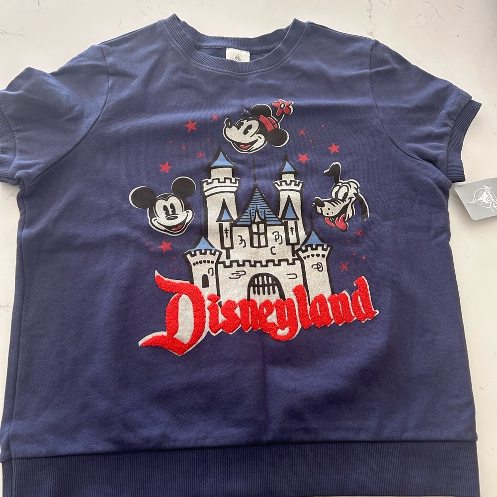 Disney Navy Blue Short Sleeve Tee with Colorful Disneyland Graphic